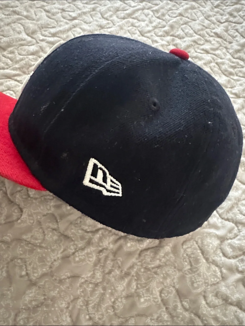 New Era Kids Navy & Red Baseball Cap with White 'A' Logo